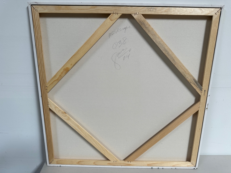 Gerrit Greve (1948-2024, Cardiff by the Sea, CA) Original Acrylic Painting On Canvas Titled 'Mindscape 038' 2004 Signed Verso 30 X 30 Estimate $900 - $1,200 [Photo 5]