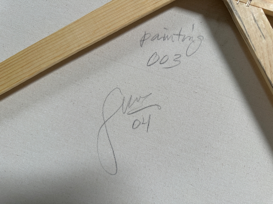 Gerrit Greve (1948-2024, Cardiff by the Sea, CA) Original Acrylic Painting On Canvas Titled 'Abstract Series 003' 2004 Signed Verso 30 X 30 Estimate $900 - $1,200 [Photo 6]