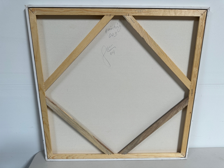 Gerrit Greve (1948-2024, Cardiff by the Sea, CA) Original Acrylic Painting On Canvas Titled 'Abstract Series 003' 2004 Signed Verso 30 X 30 Estimate $900 - $1,200 [Photo 5]