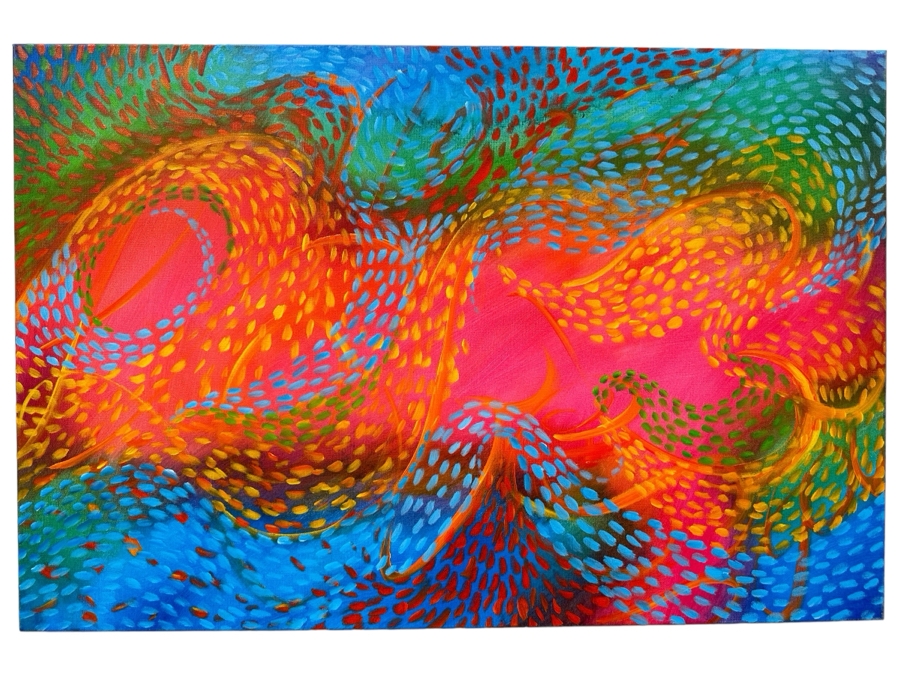 Gerrit Greve (1948-2024, Cardiff by the Sea, CA) Original Acrylic Painting On Canvas Titled 'Underwater - I Need You Now' 2021 Signed Verso 36 X 24 Estimate $900 - $1,100