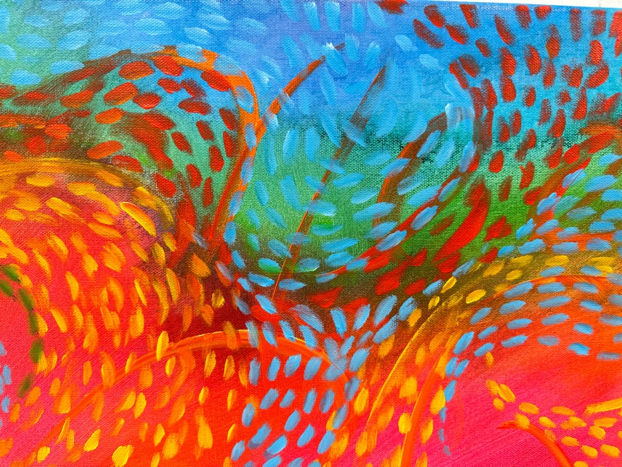 Gerrit Greve (1948-2024, Cardiff by the Sea, CA) Original Acrylic Painting On Canvas Titled 'Underwater - I Need You Now' 2021 Signed Verso 36 X 24 Estimate $900 - $1,100 [Photo 3]