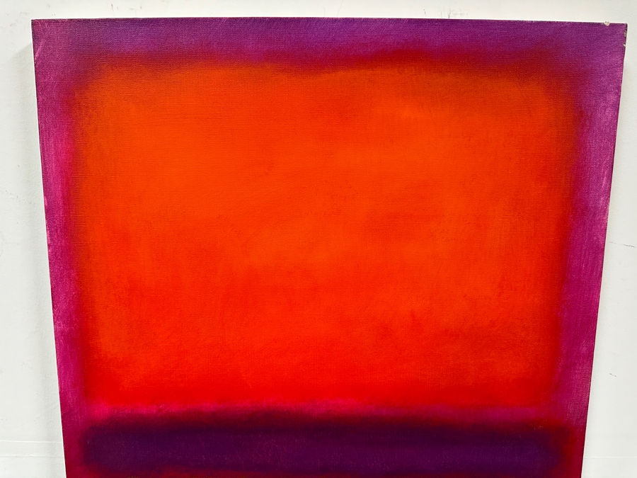 Gerrit Greve (1948-2024, Cardiff by the Sea, CA) Original Acrylic Painting On Canvas Titled 'Abstract Color Field In Manner of Mark Rothko' 2017 Signed Verso 24 X 36 Estimate $900 - $1,100 [Photo 4]