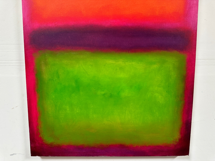 Gerrit Greve (1948-2024, Cardiff by the Sea, CA) Original Acrylic Painting On Canvas Titled 'Abstract Color Field In Manner of Mark Rothko' 2017 Signed Verso 24 X 36 Estimate $900 - $1,100 [Photo 2]
