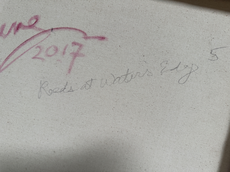 Gerrit Greve (1948-2024, Cardiff by the Sea, CA) Original Acrylic Painting On Canvas Titled 'Reeds at Water's Edge 5' 2017 Signed Bottom Right and Verso 28 X 22 Estimate $600 - $800 [Photo 9]