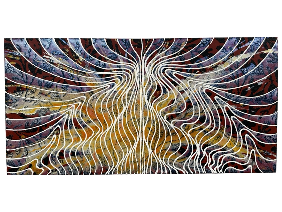 Gerrit Greve (1948-2024, Cardiff by the Sea, CA) Original Acrylic Painting On Canvas Titled 'Abstract Series' 2011 Signed Verso 36 X 18 Estimate $600 - $800