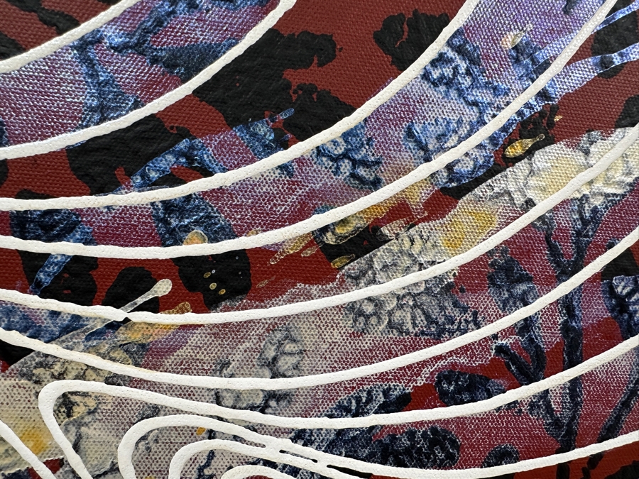 Gerrit Greve (1948-2024, Cardiff by the Sea, CA) Original Acrylic Painting On Canvas Titled 'Abstract Series' 2011 Signed Verso 36 X 18 Estimate $600 - $800 [Photo 6]