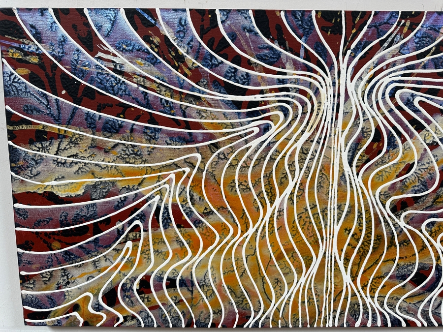 Gerrit Greve (1948-2024, Cardiff by the Sea, CA) Original Acrylic Painting On Canvas Titled 'Abstract Series' 2011 Signed Verso 36 X 18 Estimate $600 - $800 [Photo 3]