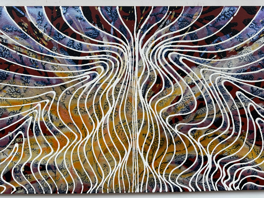 Gerrit Greve (1948-2024, Cardiff by the Sea, CA) Original Acrylic Painting On Canvas Titled 'Abstract Series' 2011 Signed Verso 36 X 18 Estimate $600 - $800 [Photo 2]