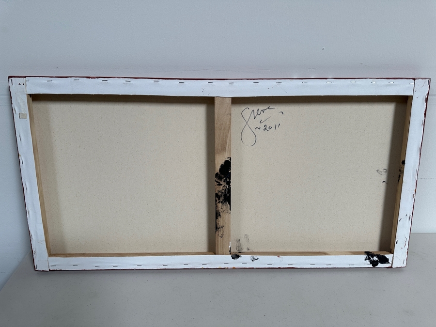 Gerrit Greve (1948-2024, Cardiff by the Sea, CA) Original Acrylic Painting On Canvas Titled 'Abstract Series' 2011 Signed Verso 36 X 18 Estimate $600 - $800 [Photo 7]