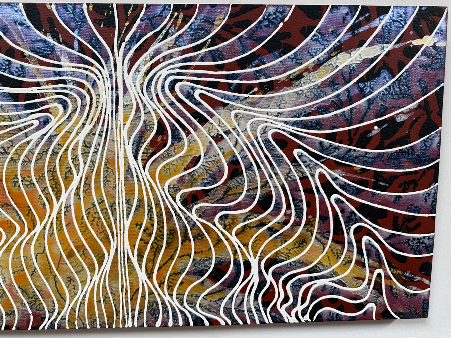 Gerrit Greve (1948-2024, Cardiff by the Sea, CA) Original Acrylic Painting On Canvas Titled 'Abstract Series' 2011 Signed Verso 36 X 18 Estimate $600 - $800 [Photo 4]