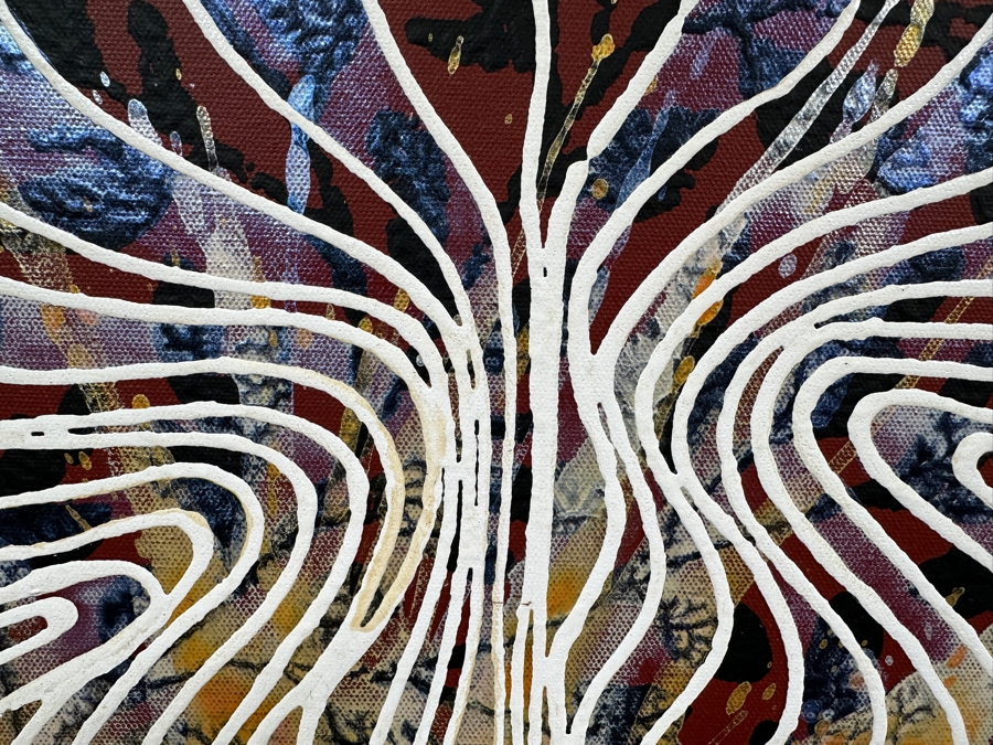 Gerrit Greve (1948-2024, Cardiff by the Sea, CA) Original Acrylic Painting On Canvas Titled 'Abstract Series' 2011 Signed Verso 36 X 18 Estimate $600 - $800 [Photo 5]