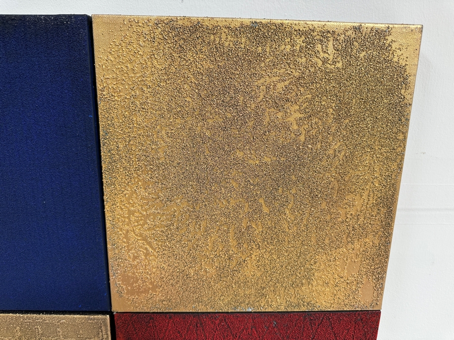 Gerrit Greve (1948-2024, Cardiff by the Sea, CA) Original Acrylic Painting On Canvas Titled 'Four Square' 1990 Signed Verso 24 X 24 Estimate $500 - $800 [Photo 5]