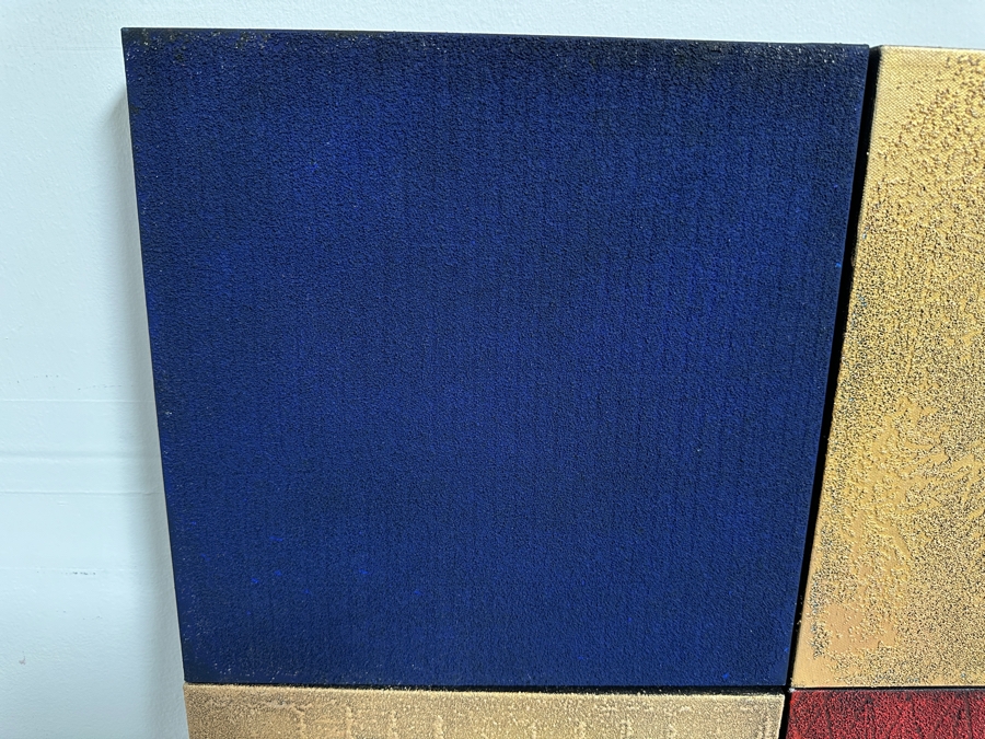 Gerrit Greve (1948-2024, Cardiff by the Sea, CA) Original Acrylic Painting On Canvas Titled 'Four Square' 1990 Signed Verso 24 X 24 Estimate $500 - $800 [Photo 2]