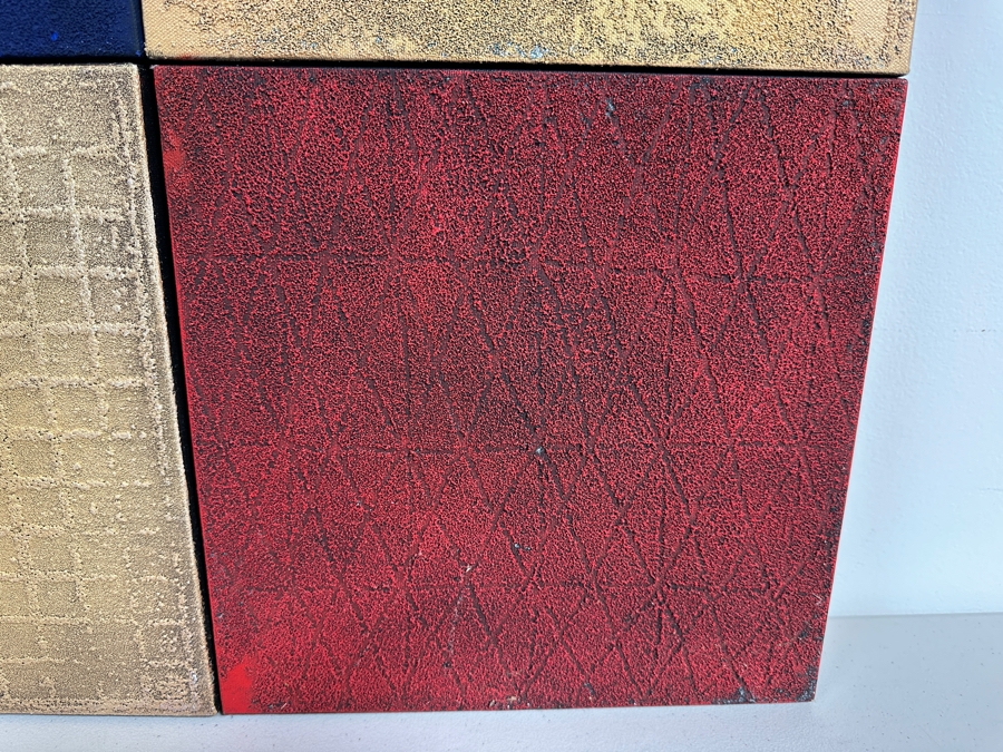 Gerrit Greve (1948-2024, Cardiff by the Sea, CA) Original Acrylic Painting On Canvas Titled 'Four Square' 1990 Signed Verso 24 X 24 Estimate $500 - $800 [Photo 3]