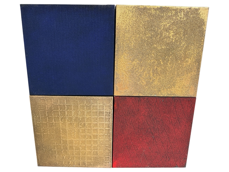 Gerrit Greve (1948-2024, Cardiff by the Sea, CA) Original Acrylic Painting On Canvas Titled 'Four Square' 1990 Signed Verso 24 X 24 Estimate $500 - $800