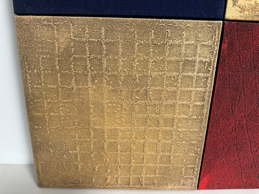 Gerrit Greve (1948-2024, Cardiff by the Sea, CA) Original Acrylic Painting On Canvas Titled 'Four Square' 1990 Signed Verso 24 X 24 Estimate $500 - $800 [Photo 4]