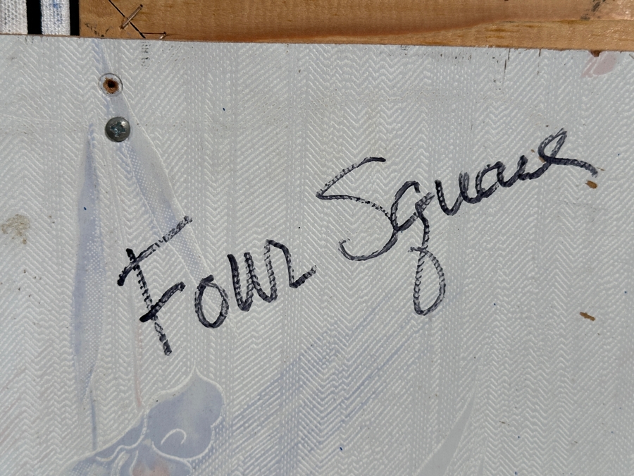 Gerrit Greve (1948-2024, Cardiff by the Sea, CA) Original Acrylic Painting On Canvas Titled 'Four Square' 1990 Signed Verso 24 X 24 Estimate $500 - $800 [Photo 8]