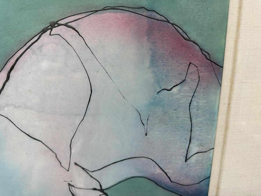 Gerrit Greve (1948-2024, Cardiff by the Sea, CA) Original Acrylic Painting On Paper Titled 'Norway Traveler' 1987 Signed Bottom Right 20 X 26 Estimate $500 - $700 [Photo 8]