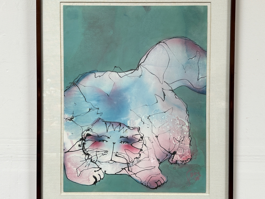 Gerrit Greve (1948-2024, Cardiff by the Sea, CA) Original Acrylic Painting On Paper Titled 'Norway Traveler' 1987 Signed Bottom Right 20 X 26 Estimate $500 - $700 [Photo 3]