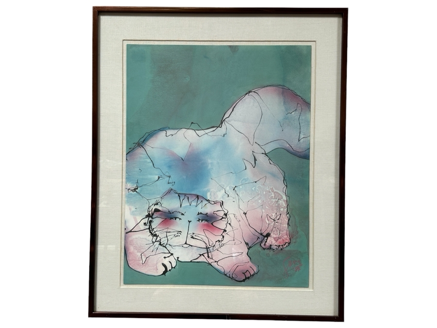 Gerrit Greve (1948-2024, Cardiff by the Sea, CA) Original Acrylic Painting On Paper Titled 'Norway Traveler' 1987 Signed Bottom Right 20 X 26 Estimate $500 - $700 [Photo 2]