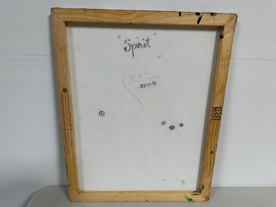 Gerrit Greve (1948-2024, Cardiff by the Sea, CA) Original Acrylic Painting On Canvas Titled 'Spirit - Calligraphy Collection' 2004 Signed Verso 16 X 20 Estimate $320 - $400 [Photo 5]