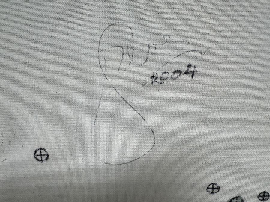 Gerrit Greve (1948-2024, Cardiff by the Sea, CA) Original Acrylic Painting On Canvas Titled 'Spirit - Calligraphy Collection' 2004 Signed Verso 16 X 20 Estimate $320 - $400 [Photo 7]