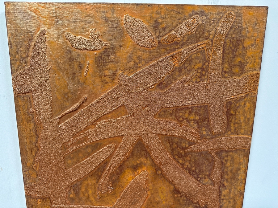 Gerrit Greve (1948-2024, Cardiff by the Sea, CA) Original Acrylic Painting On Canvas Titled 'House of Happiness - Calligraphy Collection' 2004 Signed Verso 16 X 20 Estimate $300 - $400 [Photo 2]