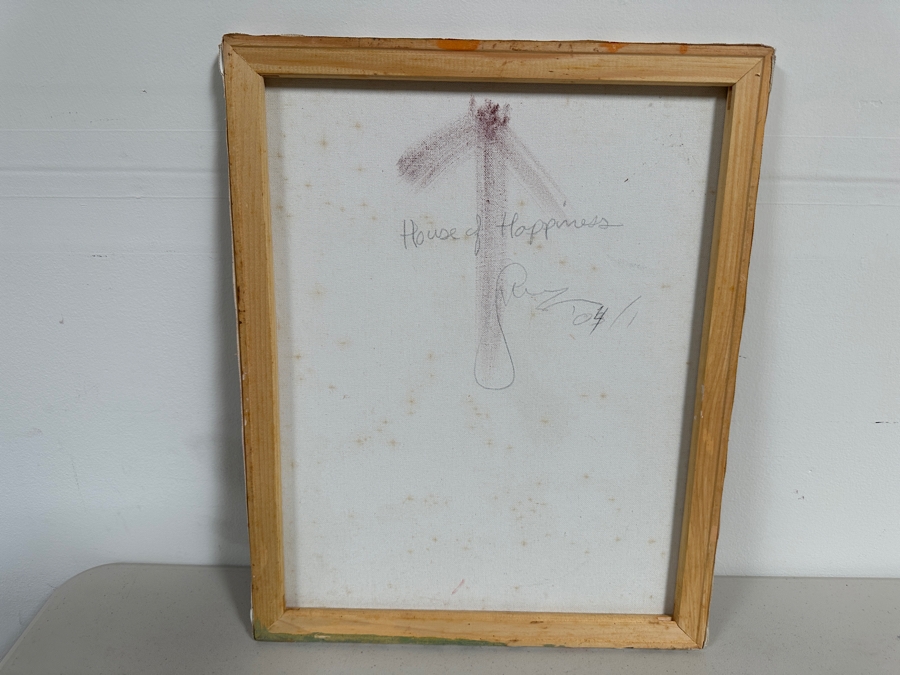 Gerrit Greve (1948-2024, Cardiff by the Sea, CA) Original Acrylic Painting On Canvas Titled 'House of Happiness - Calligraphy Collection' 2004 Signed Verso 16 X 20 Estimate $300 - $400 [Photo 4]