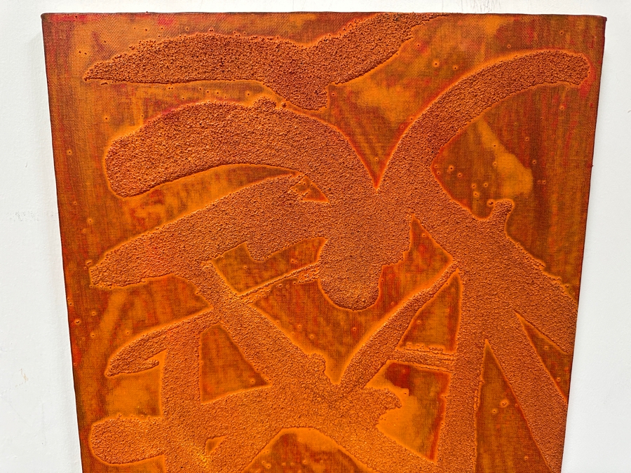 Gerrit Greve (1948-2024, Cardiff by the Sea, CA) Original Acrylic Painting On Canvas Titled 'House of Joy - Calligraphy Collection' 2004 Signed Verso 16 X 20 Estimate $300 - $400 [Photo 2]