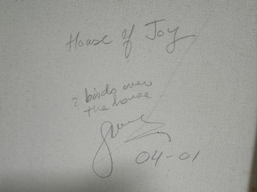 Gerrit Greve (1948-2024, Cardiff by the Sea, CA) Original Acrylic Painting On Canvas Titled 'House of Joy - Calligraphy Collection' 2004 Signed Verso 16 X 20 Estimate $300 - $400 [Photo 7]