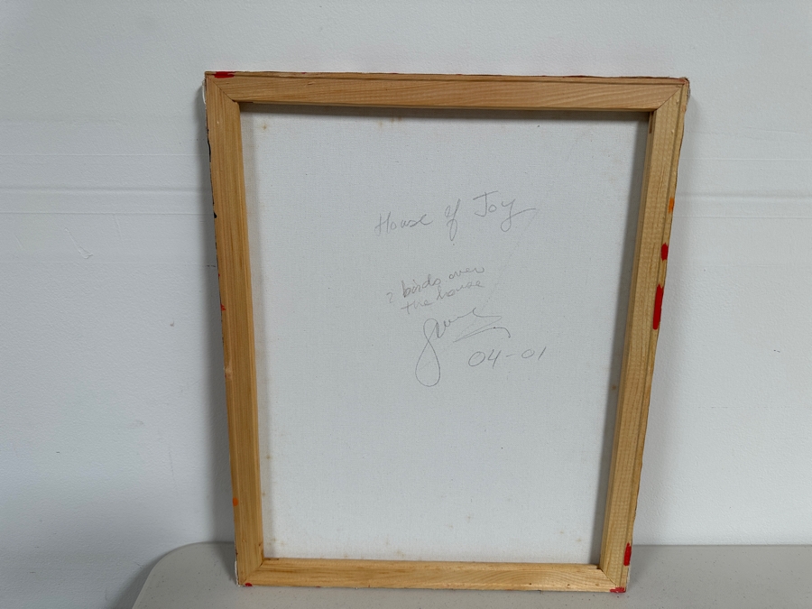 Gerrit Greve (1948-2024, Cardiff by the Sea, CA) Original Acrylic Painting On Canvas Titled 'House of Joy - Calligraphy Collection' 2004 Signed Verso 16 X 20 Estimate $300 - $400 [Photo 5]