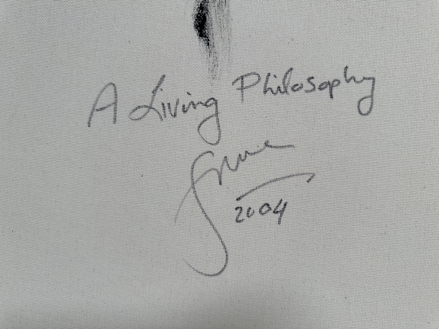 Gerrit Greve (1948-2024, Cardiff by the Sea, CA) Original Acrylic Painting On Canvas Titled 'A Living Philosophy - Calligraphy Collection' 2004 Signed Verso 16 X 20 Estimate $300 - $400 [Photo 6]