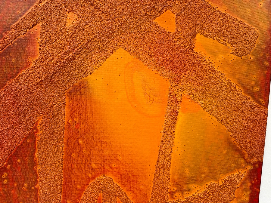 Gerrit Greve (1948-2024, Cardiff by the Sea, CA) Original Acrylic Painting On Canvas Titled 'Windmill Keeper (Spanish Icon) - Calligraphy Collection' Signed Verso 16 X 20 Estimate $300 - $400 [Photo 4]