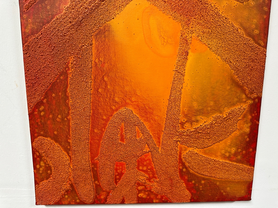 Gerrit Greve (1948-2024, Cardiff by the Sea, CA) Original Acrylic Painting On Canvas Titled 'Windmill Keeper (Spanish Icon) - Calligraphy Collection' Signed Verso 16 X 20 Estimate $300 - $400 [Photo 3]