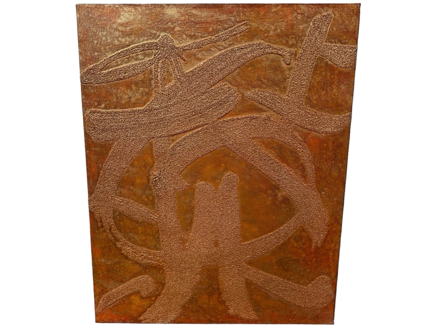 Gerrit Greve (1948-2024, Cardiff by the Sea, CA) Original Acrylic Painting On Canvas Titled 'About Woman - Calligraphy Collection' 2004 Signed Verso 16 X 20 Estimate $300 - $400 [Photo 1]