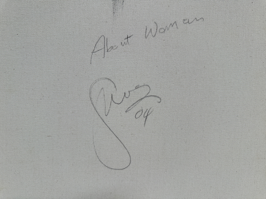 Gerrit Greve (1948-2024, Cardiff by the Sea, CA) Original Acrylic Painting On Canvas Titled 'About Woman - Calligraphy Collection' 2004 Signed Verso 16 X 20 Estimate $300 - $400 [Photo 6]