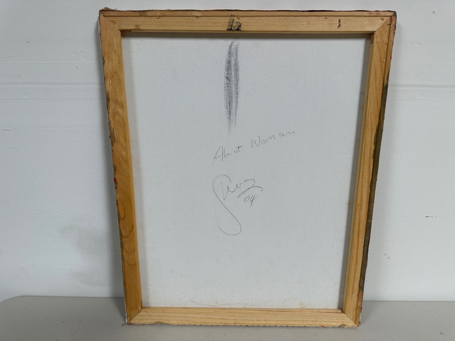 Gerrit Greve (1948-2024, Cardiff by the Sea, CA) Original Acrylic Painting On Canvas Titled 'About Woman - Calligraphy Collection' 2004 Signed Verso 16 X 20 Estimate $300 - $400 [Photo 5]