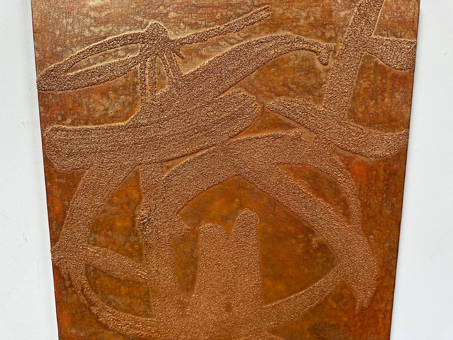 Gerrit Greve (1948-2024, Cardiff by the Sea, CA) Original Acrylic Painting On Canvas Titled 'About Woman - Calligraphy Collection' 2004 Signed Verso 16 X 20 Estimate $300 - $400 [Photo 4]