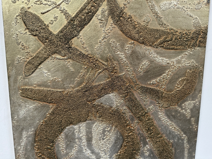 Gerrit Greve (1948-2024, Cardiff by the Sea, CA) Original Acrylic Painting On Canvas Titled 'From a Fable - Calligraphy Collection' 2004 Signed Verso 16 X 20 Estimate $300 - $400 [Photo 3]