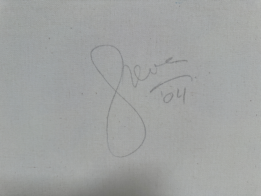 Gerrit Greve (1948-2024, Cardiff by the Sea, CA) Original Acrylic Painting On Canvas Titled 'From a Fable - Calligraphy Collection' 2004 Signed Verso 16 X 20 Estimate $300 - $400 [Photo 7]