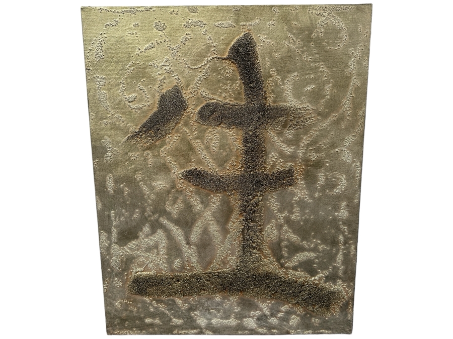 Gerrit Greve (1948-2024, Cardiff by the Sea, CA) Original Acrylic Painting On Canvas Titled 'To Give Birth - Calligraphy Collection' 2004 Signed Verso 16 X 20 Estimate $300 - $400 [Photo 1]