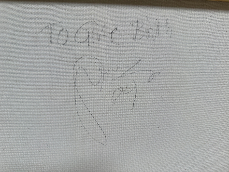 Gerrit Greve (1948-2024, Cardiff by the Sea, CA) Original Acrylic Painting On Canvas Titled 'To Give Birth - Calligraphy Collection' 2004 Signed Verso 16 X 20 Estimate $300 - $400 [Photo 7]