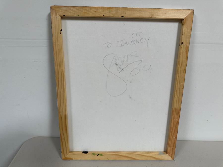 Gerrit Greve (1948-2024, Cardiff by the Sea, CA) Original Acrylic Painting On Canvas Titled 'To Journey - Calligraphy Collection' 2004 Signed Verso 16 X 20 Estimate $300 - $400 [Photo 6]