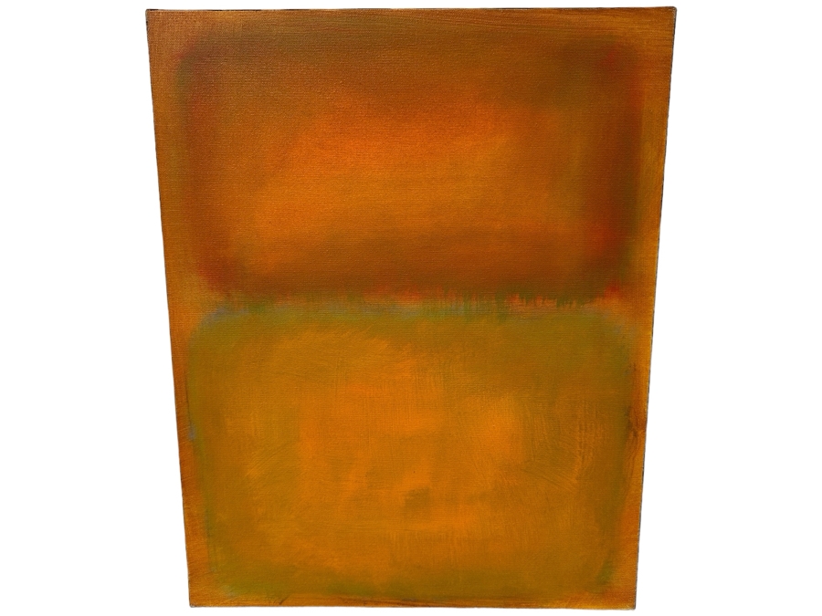 Gerrit Greve (1948-2024, Cardiff by the Sea, CA) Original Acrylic Painting On Canvas Titled 'Abstract Color Field In Manner of Mark Rothko 296' 2003 Signed Verso 16 X 20 Estimate $300 - $400 [Photo 1]