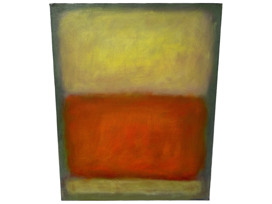 Gerrit Greve (1948-2024, Cardiff by the Sea, CA) Original Acrylic Painting On Canvas Titled 'Abstract Color Field In Manner of Mark Rothko 291' 2003 Signed Verso 16 X 20 Estimate $300 - $400 [Photo 1]