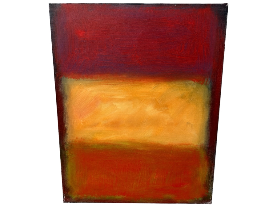 Gerrit Greve (1948-2024, Cardiff by the Sea, CA) Original Acrylic Painting On Canvas Titled 'Abstract Color Field In Manner of Mark Rothko 288' 2003 Signed Verso 16 X 20 Estimate $300 - $400 [Photo 1]