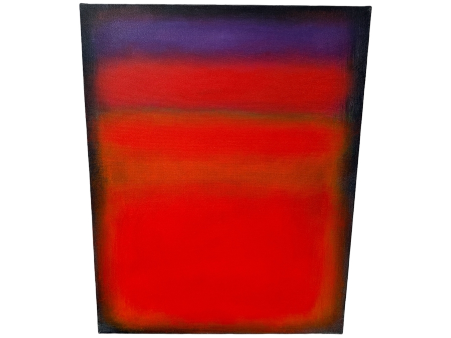 Gerrit Greve (1948-2024, Cardiff by the Sea, CA) Original Acrylic Painting On Canvas Titled 'Abstract Color Field In Manner of Mark Rothko 263' 2003 Signed Verso 16 X 20 Estimate $300 - $400 [Photo 1]