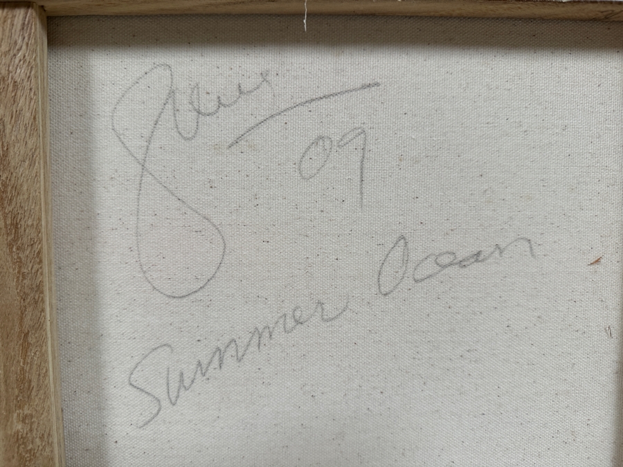 Gerrit Greve (1948-2024, Cardiff by the Sea, CA) Original Acrylic Painting On Canvas Titled 'Summer Ocean' 2009 Signed Verso 24 X 18 Estimate $400 - $500 [Photo 5]