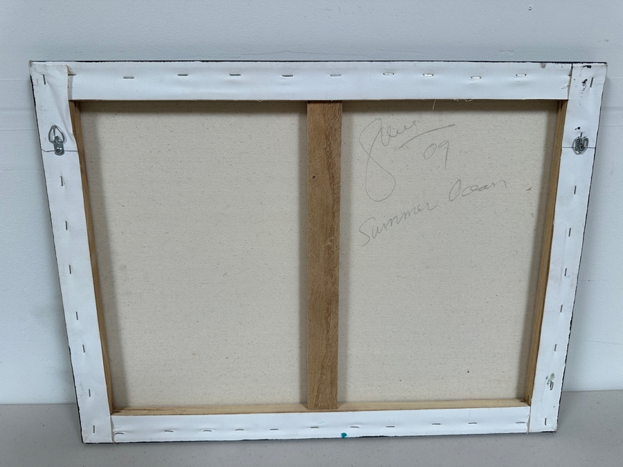 Gerrit Greve (1948-2024, Cardiff by the Sea, CA) Original Acrylic Painting On Canvas Titled 'Summer Ocean' 2009 Signed Verso 24 X 18 Estimate $400 - $500 [Photo 4]