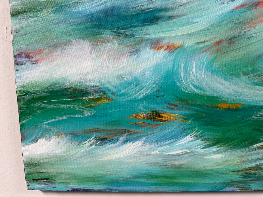 Gerrit Greve (1948-2024, Cardiff by the Sea, CA) Original Acrylic Painting On Canvas Titled 'Summer Ocean' 2009 Signed Verso 24 X 18 Estimate $400 - $500 [Photo 3]